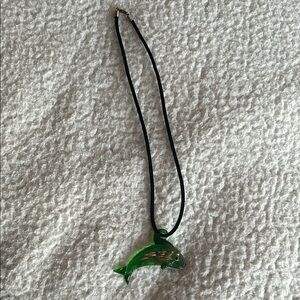 Green Dolphin Pendant Necklace